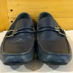 Salvatore Ferragamo Men's Driving Loafers BLUE Size 9D. EUC  See Pics
